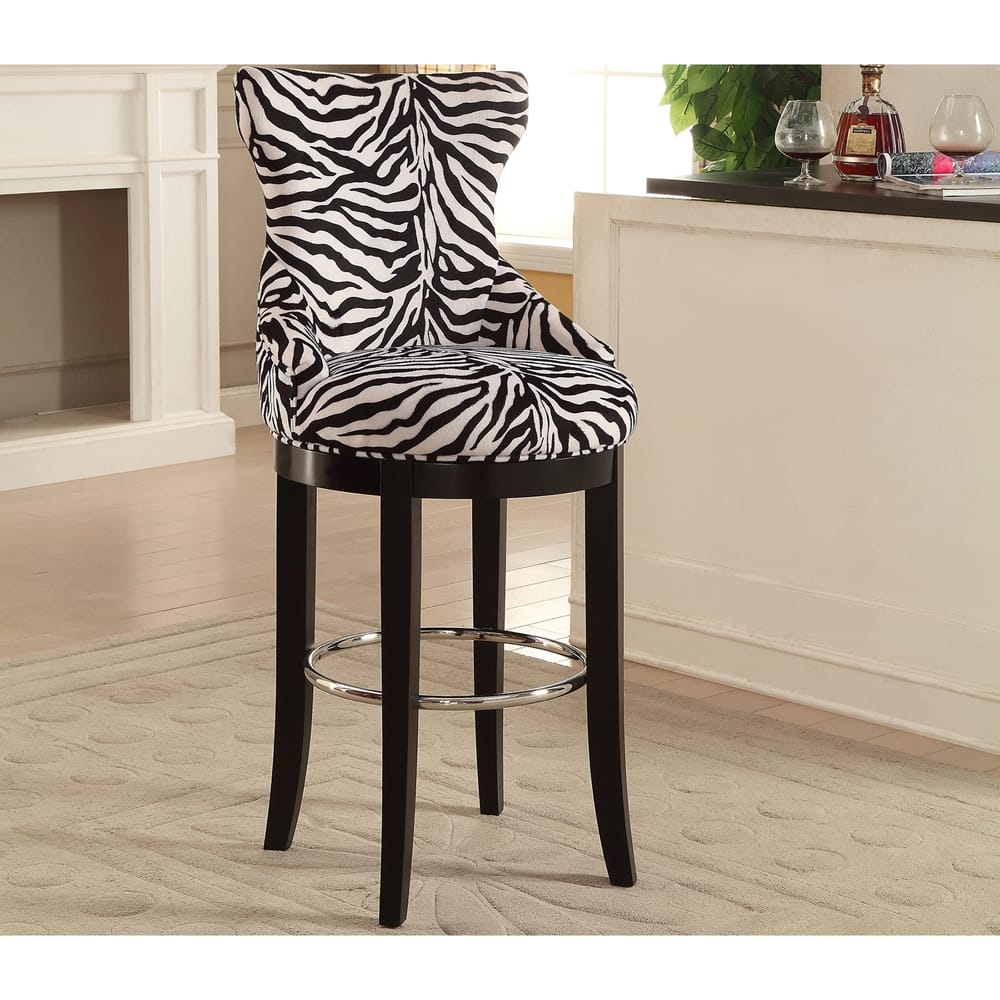 Baxton Studio - Peace Bar Stool in Beige/Zebra Print - WS-2075-Zebra view 6