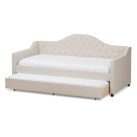 Baxton Studio - Perry Daybed in Light Beige - CF8940-Light Beige-Daybed view 2