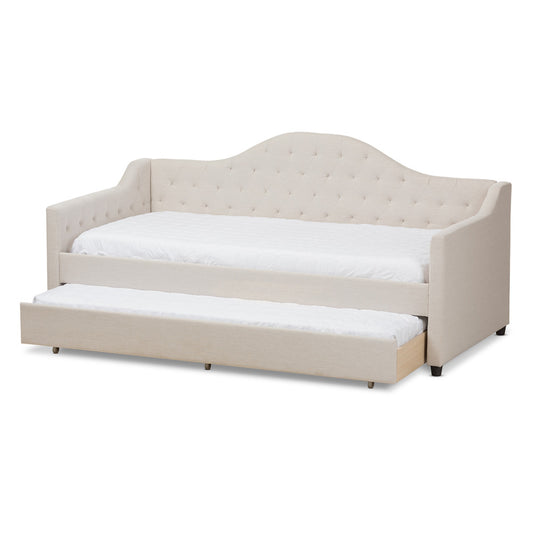 Baxton Studio - Perry Daybed in Light Beige - CF8940-Light Beige-Daybed view 2