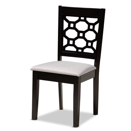 Baxton Studio - Peter Set of 4 Dining Chairs in Grey/Dark brown - RH335C-Grey/Dark Brown-DC-4PK view 2