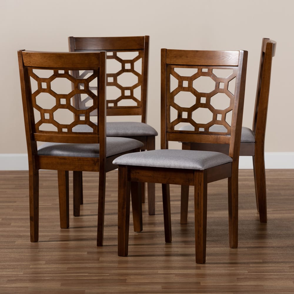 Baxton Studio - Peter Set of 4 Dining Chairs in Grey/Walnut brown - RH335C-Grey/Walnut-DC-4PK view 5