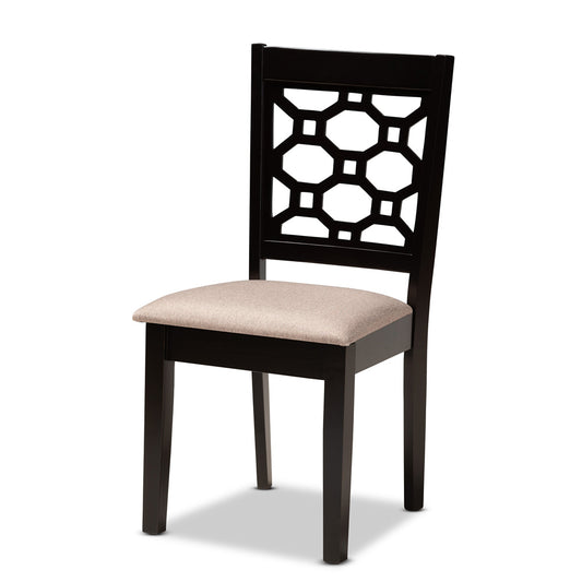 Baxton Studio - Peter Set of 4 Dining Chairs in Sand/Dark brown - RH335C-Sand/Dark Brown-DC-4PK view 2