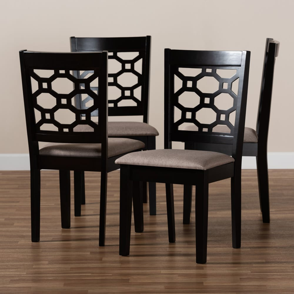 Baxton Studio - Peter Set of 4 Dining Chairs in Sand/Dark brown - RH335C-Sand/Dark Brown-DC-4PK view 5