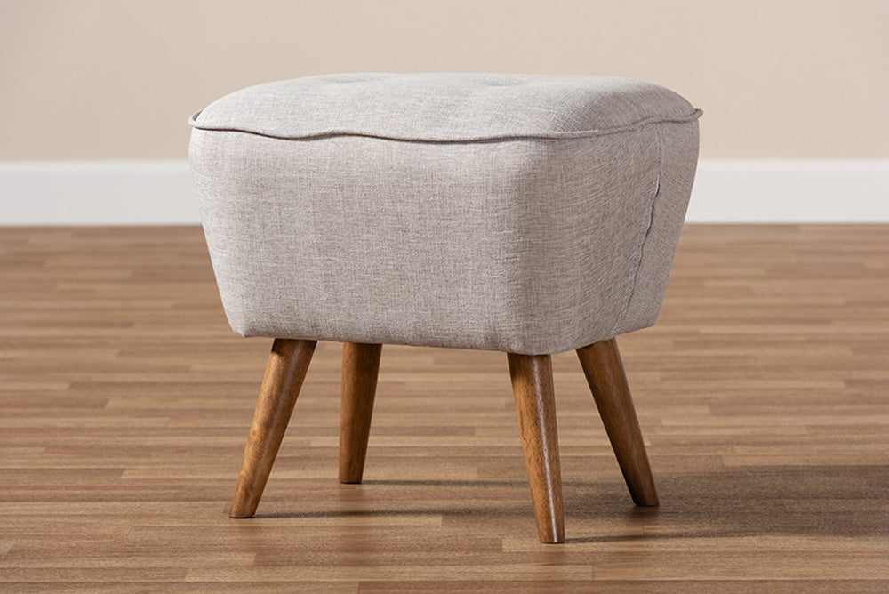 Baxton Studio - Petronelle Footstool - BBT5341-Greyish Beige view 6