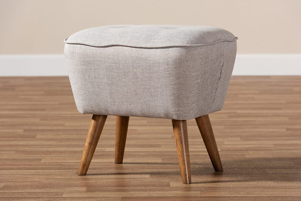 Baxton Studio - Petronelle Footstool - BBT5341-Greyish Beige view 6