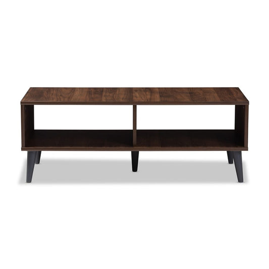 Baxton Studio - Pierre Coffee Table in Walnut Brown/Dark Grey - SECFT3001-Columbia Brown/Dark Grey-CT view 2