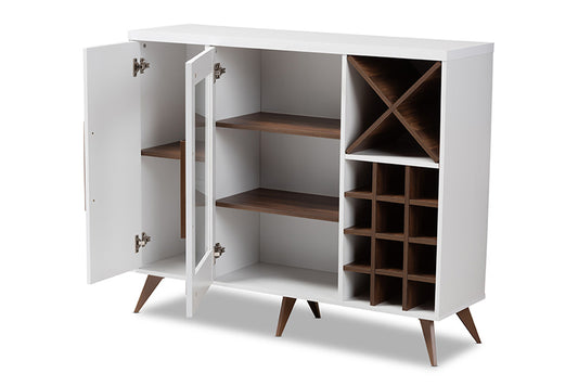 Baxton Studio - Pietro Wine Cabinet - SEWC160071WI-White/Columbia view 2