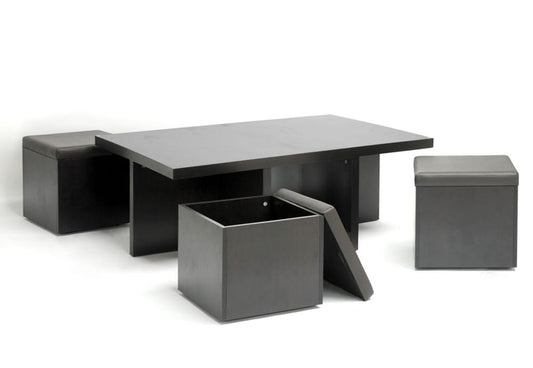 Baxton Studio - Prescott Dining Set in Dark Brown - CT-1190-CTS-1190 view 2