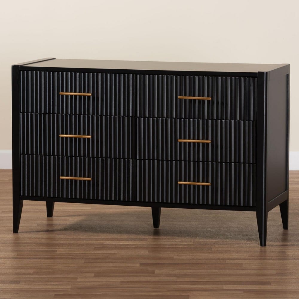 Baxton Studio - Primrose Dresser in Black - SW8000-66D6D-6DW-Black-Dresser view 9