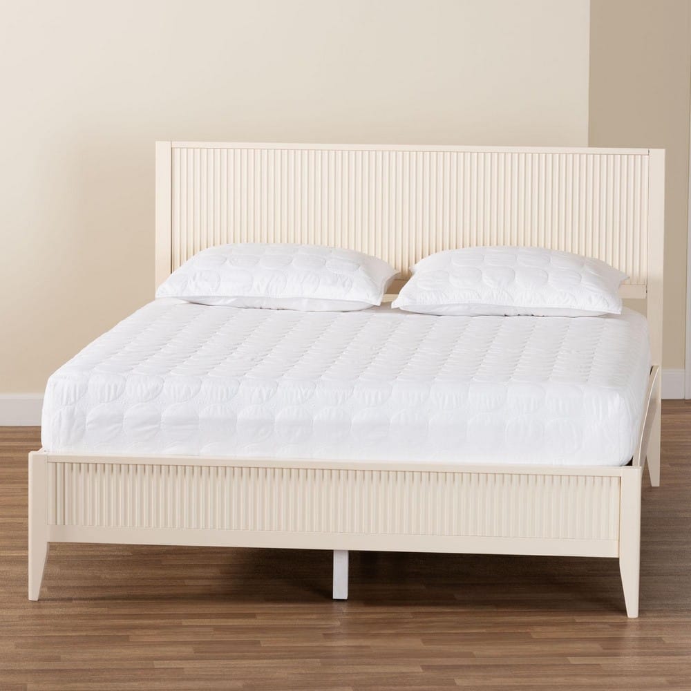 Baxton Studio - Primrose King Size Bed in Ivory - SW8596-Ivory-King view 8