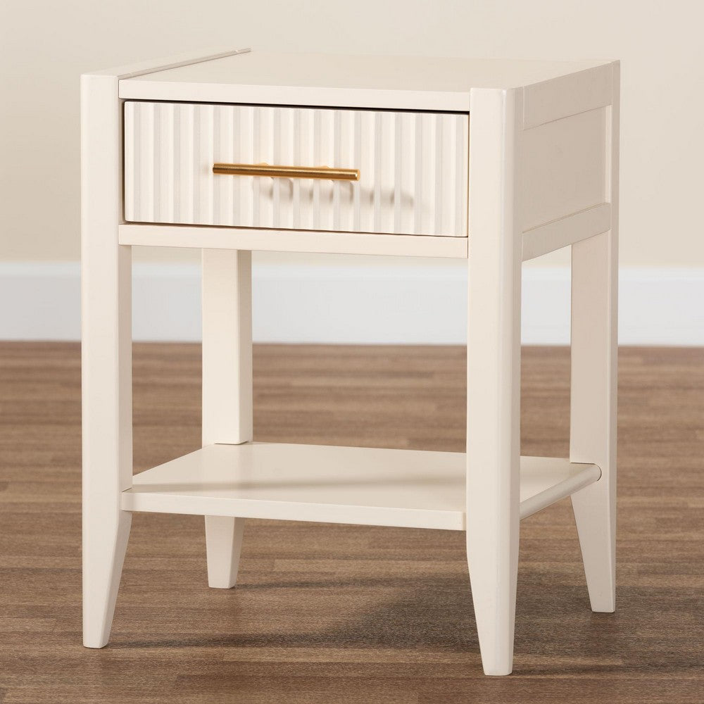 Baxton Studio - Primrose Nightstand in Ivory - SW8000-66NS-Ivory-NS view 9