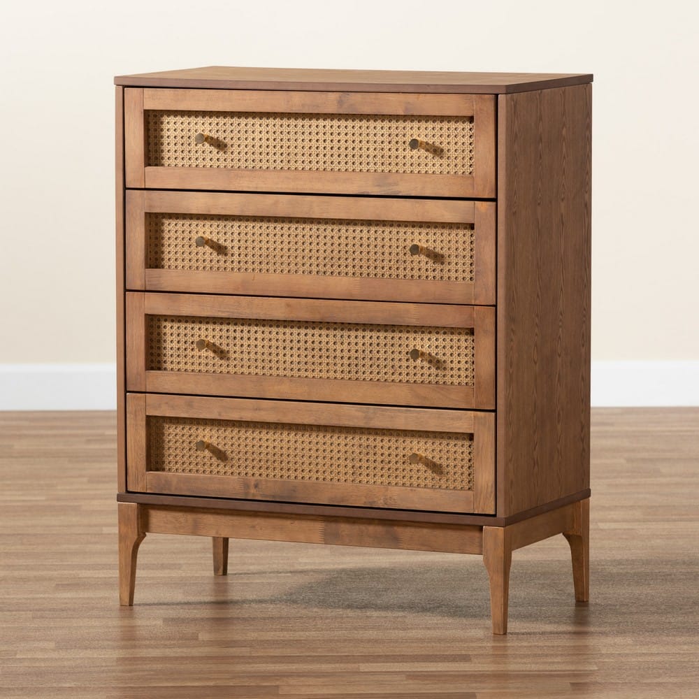 Baxton Studio - Ramiel Chest in Natural Brown/Gold - MG9005-Ash Walnut/Rattan-4DW-Chest view 9