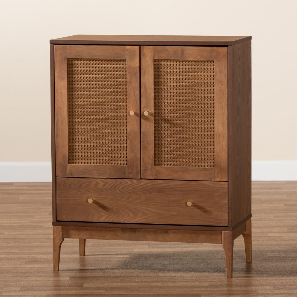 Baxton Studio - Ramiel Sideboard in Natural Brown/Gold - MG9005-Ash Walnut/Rattan-Sideboard view 9