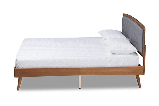 Baxton Studio - Ratana King Size Bed - MG0020-4S-Dark Grey/Walnut-King view 2