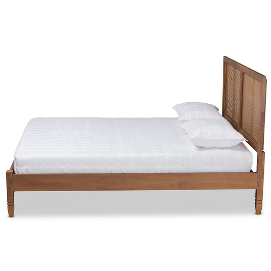 Baxton Studio - Redmond Queen Size Bed in Walnut Brown - MG-0021-4-Walnut-Queen view 2