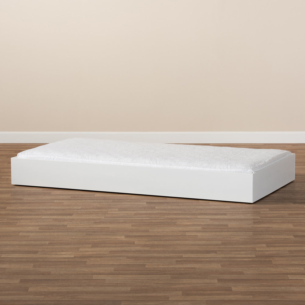 Baxton Studio - Renata Trundle in White - Renata-White-Trundle view 5