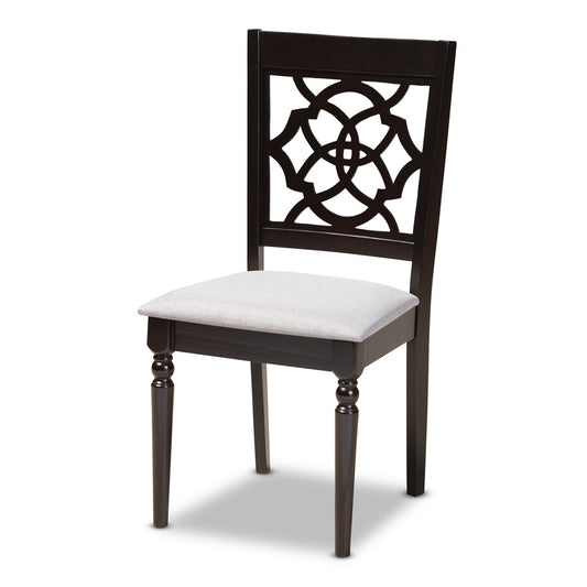 Baxton Studio - Renaud Set of 4 Dining Chairs in Gray/Espresso - RH332C-Grey/Dark Brown-DC-4PK view 2