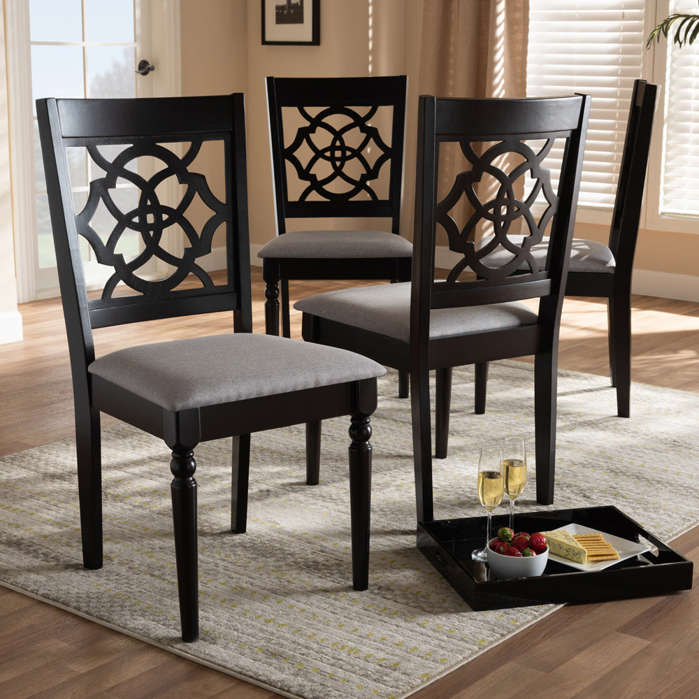 Baxton Studio - Renaud Set of 4 Dining Chairs in Gray/Espresso - RH332C-Grey/Dark Brown-DC-4PK view 5