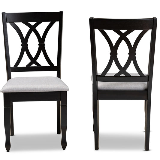 Baxton Studio - Reneau Set of 2 Dining Chairs in Grey/Espresso - RH316C-Grey/Dark Brown-DC-2PK view 2