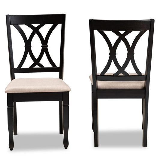 Baxton Studio - Reneau Set of 2 Dining Chairs in Sand Brown/Espresso - RH316C-Sand/Dark Brown-DC-2PK view 2