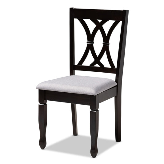 Baxton Studio - Reneau Set of 4 Dining Chairs in Gray/Espresso - RH316C-Grey/Dark Brown-DC-4PK view 2