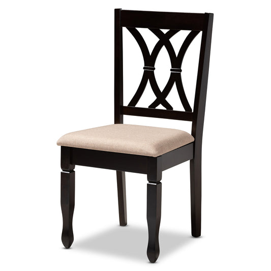 Baxton Studio - Reneau Set of 4 Dining Chairs in Sand Brown/Espresso - RH316C-Sand/Dark Brown-DC-4PK view 2