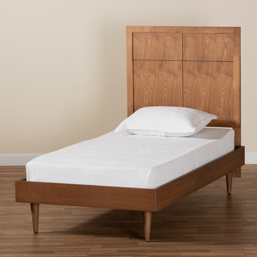 Baxton Studio - Rin Twin Size Bed in Walnut Brown - Rin-Ash Walnut-Twin view 7