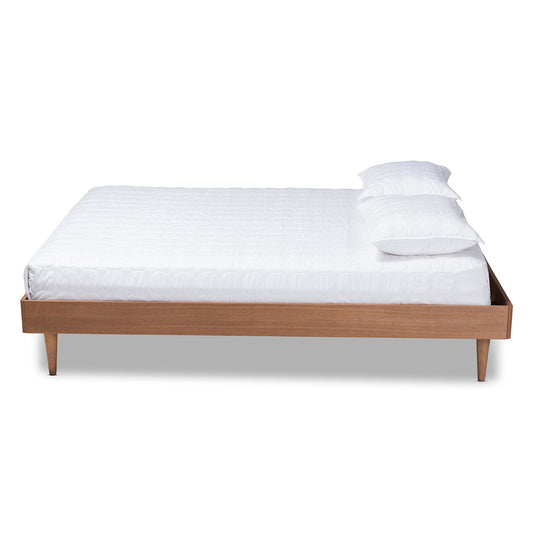 Baxton Studio - Rina King Size Bed Frame in Ash walnut - MG97151-Ash Walnut-King-Frame view 2