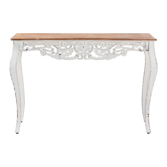 Baxton Studio - Riquin Console Table in Natural Brown/White - JY25B006-White/Natural-Wooden-Console Table view 2