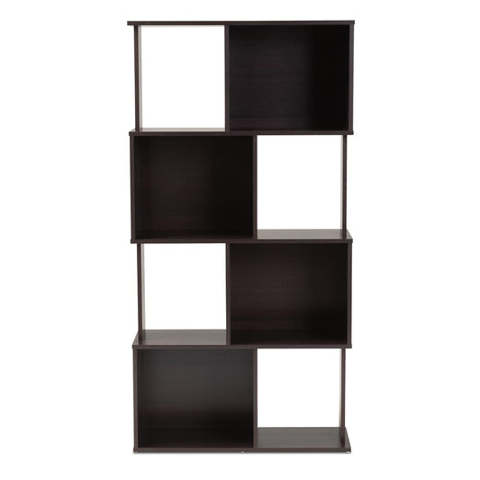 Baxton Studio - Riva Bookcase in Dark brown - BS8000-Wenge-Shelf view 2