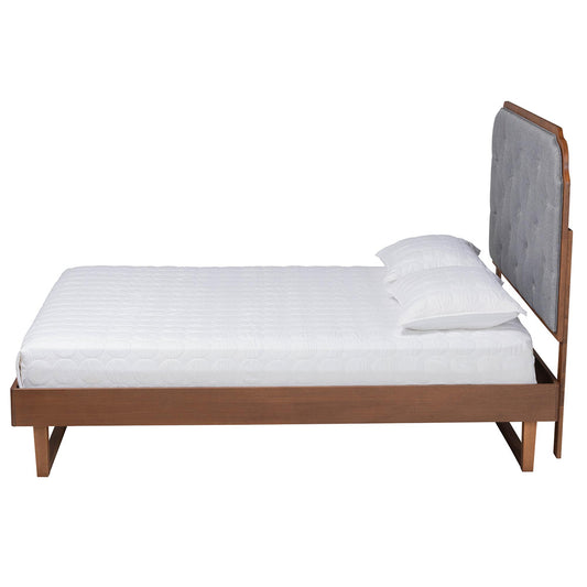 Baxton Studio - Roald King Size Bed in Grey/Walnut Brown - MG9772/97043-King view 2