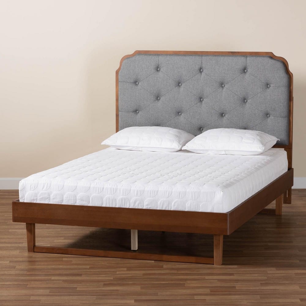 Baxton Studio - Roald King Size Bed in Grey/Walnut Brown - MG9772/97043-King view 8