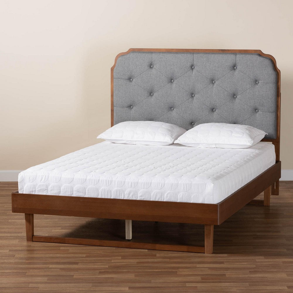 Baxton Studio - Roald King Size Bed in Grey/Walnut Brown - MG9772/97043-King view 8