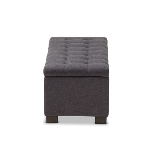 Baxton Studio - RoaNoke Storage Bench in Dark Grey - BBT3101-OTTO-Dark Grey-H1217-20 view 2