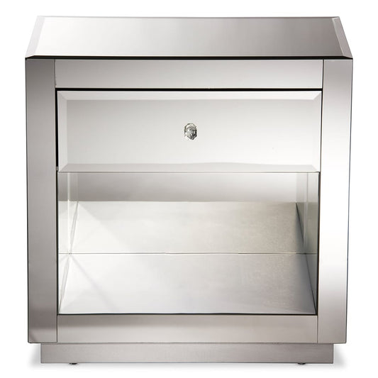 Baxton Studio - Rochadh End Table in "Silver" Mirrored - RXF-648 view 2