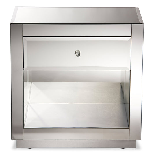 Baxton Studio - Rochadh End Table in "Silver" Mirrored - RXF-648 view 2