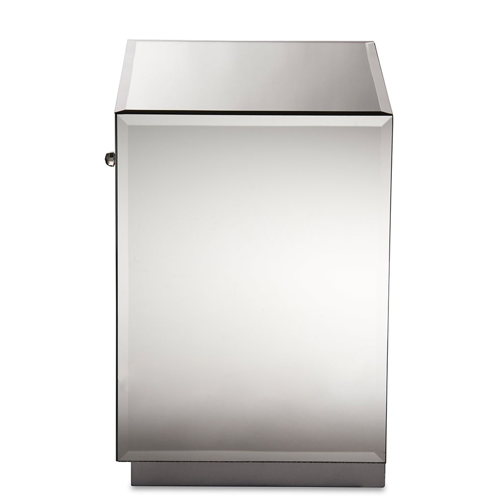Baxton Studio - Rochadh End Table in "Silver" Mirrored - RXF-648 view 3