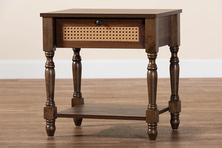 Baxton Studio - Roden Nightstand in Dark Brown - Roden-Brown-Nightstand view 10
