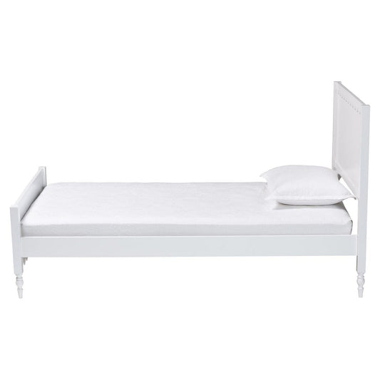 Baxton Studio - Roni Twin Size Bed in White - Roni-White-Twin view 2