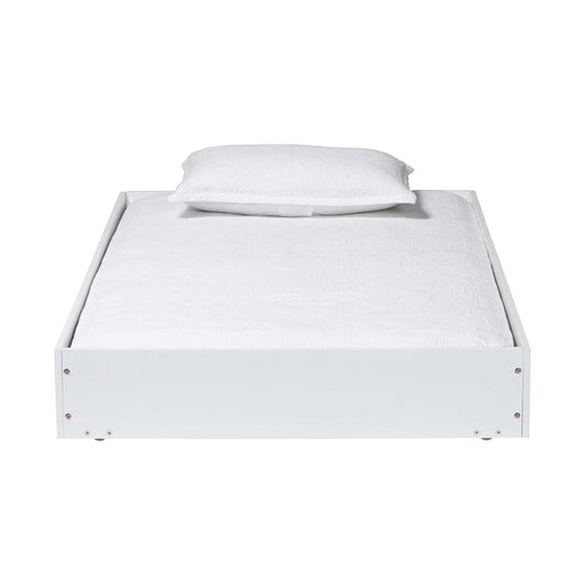 Baxton Studio - Roni Twin Size Trundle in White - Roni-White-Trundle view 2