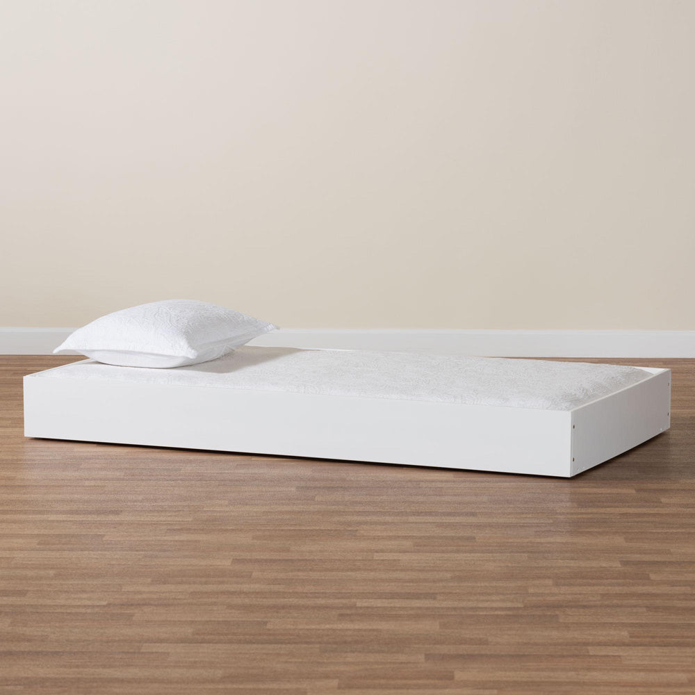 Baxton Studio - Roni Twin Size Trundle in White - Roni-White-Trundle view 6