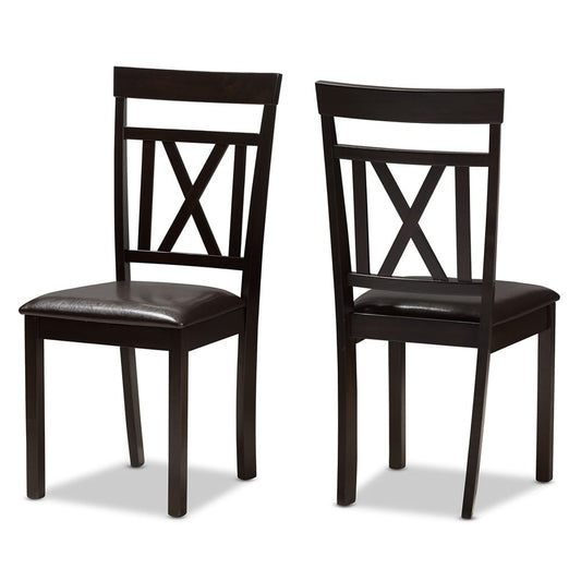 Baxton Studio - Rosie Dining Set in Dark Brown - RH123C-Dark Brown Dining Set view 2