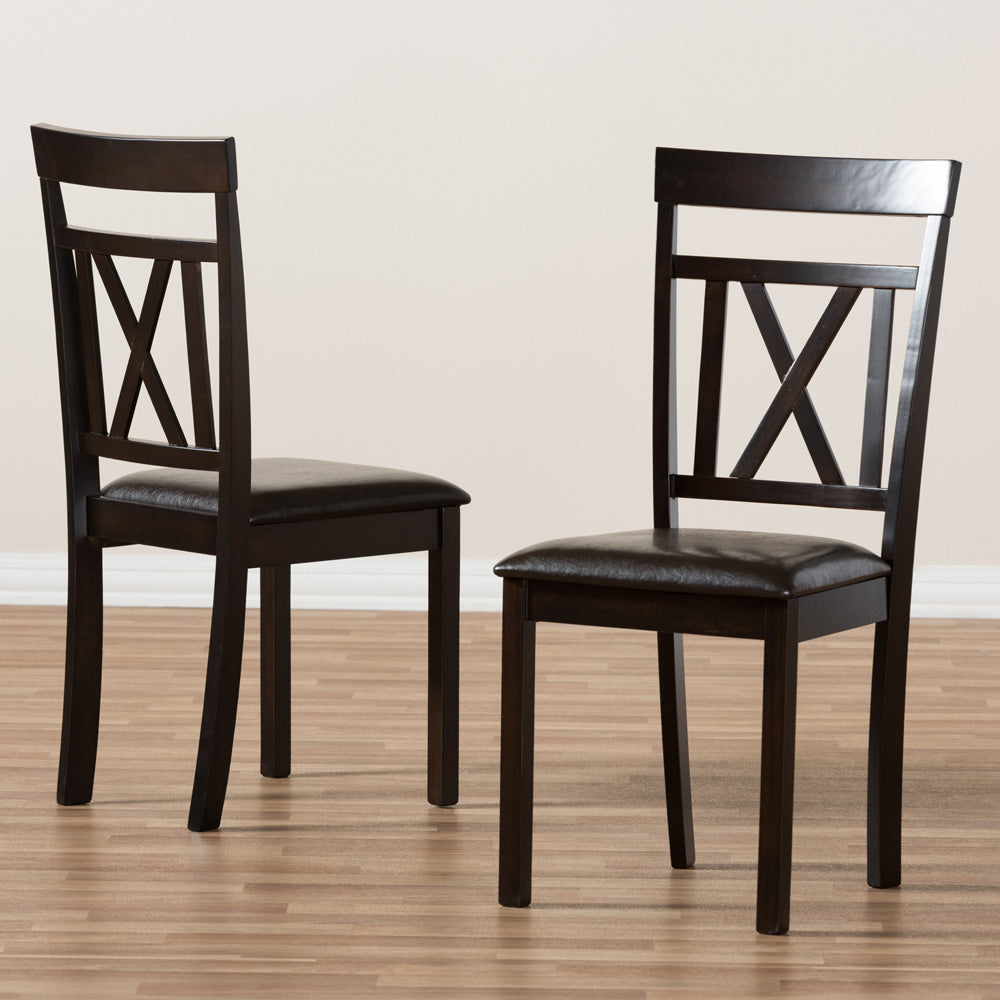 Baxton Studio - Rosie Set of 2 Dining Chairs in Dark Brown - RH123C-Dark Brown-DC view 6