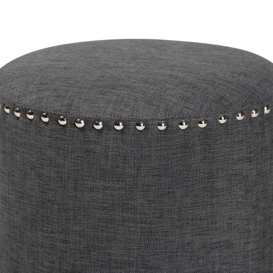 Baxton Studio - Rosine Ottoman in Grey - 1708-Gray view 2
