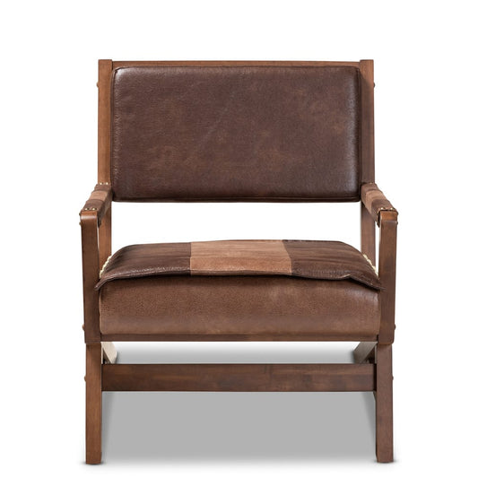 Baxton Studio - Rovelyn Chair in Brown/Walnut - Rovelyn-Dark Brown/Walnut-CC view 2