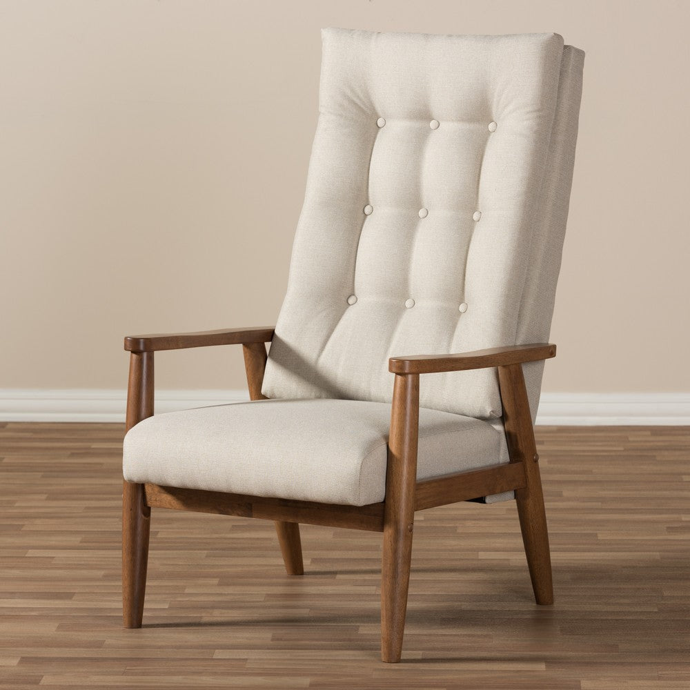 Baxton Studio - Roxy Living Room Chair in Light Beige/"Walnut" Brown - BBT5265-Light Beige-CC-6086-1 view 8