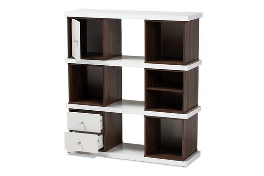 Baxton Studio - Rune Bookcase - DV 9990-00-Columbia/White-Bookcase view 2