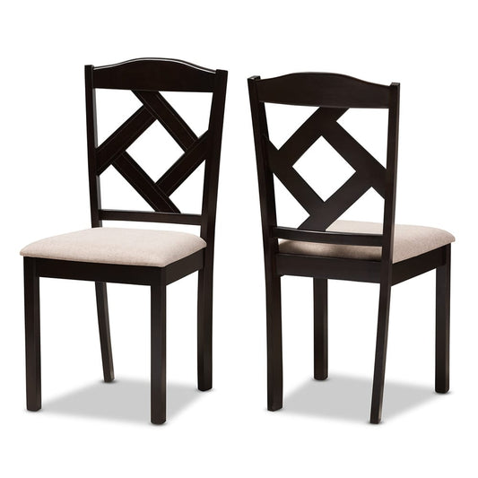 Baxton Studio - Ruth Dining Set in Beige/Dark Brown - RH133C-Dark Brown/Sand Dining Set view 2