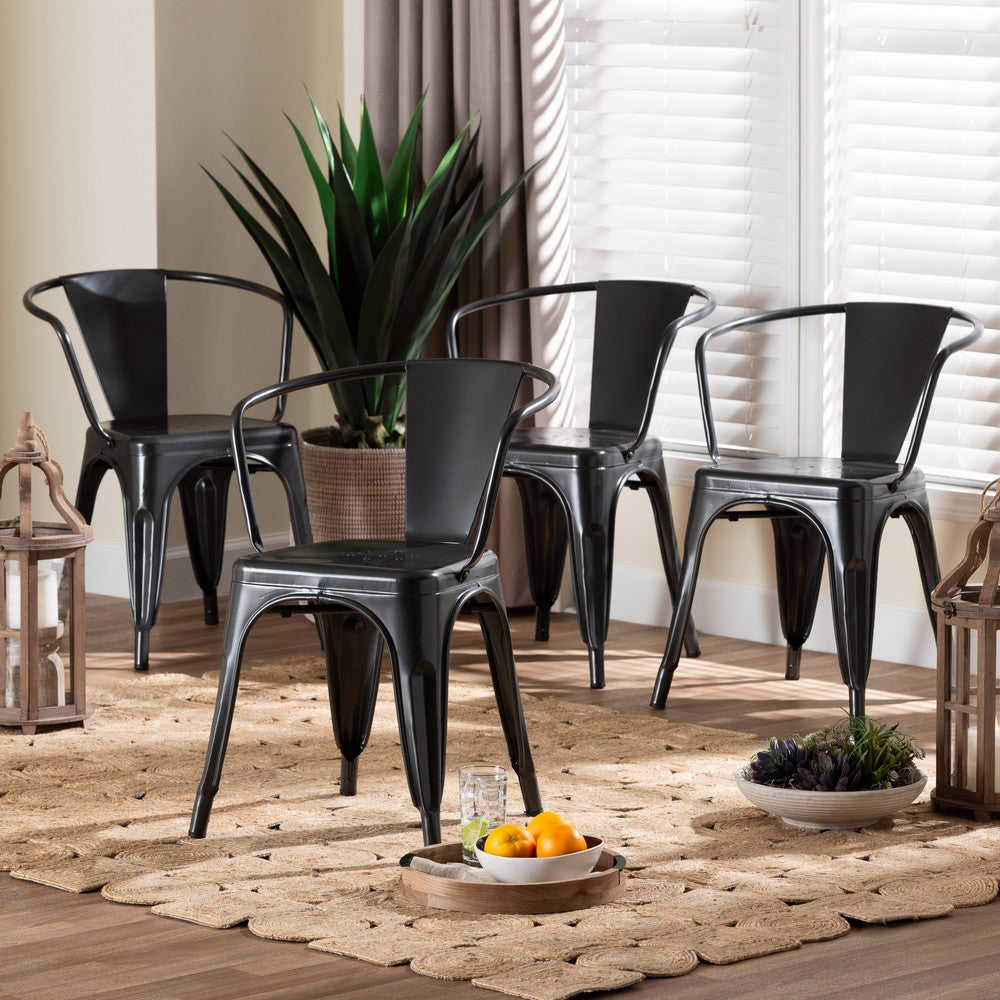 Baxton Studio - Ryland Set of 4 Dining Chairs in Dark Grey - AY-MC02-Dark Grey-DC view 9