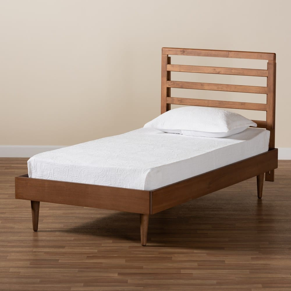 Baxton Studio - Ryo Twin Size Bed in Walnut Brown - Ryo-Ash Walnut-Twin view 7